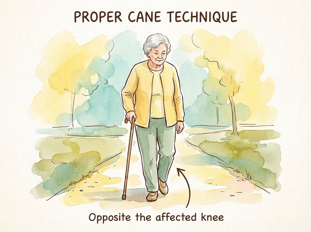 Use a Cane If Needed - exercise demonstration for arthritis