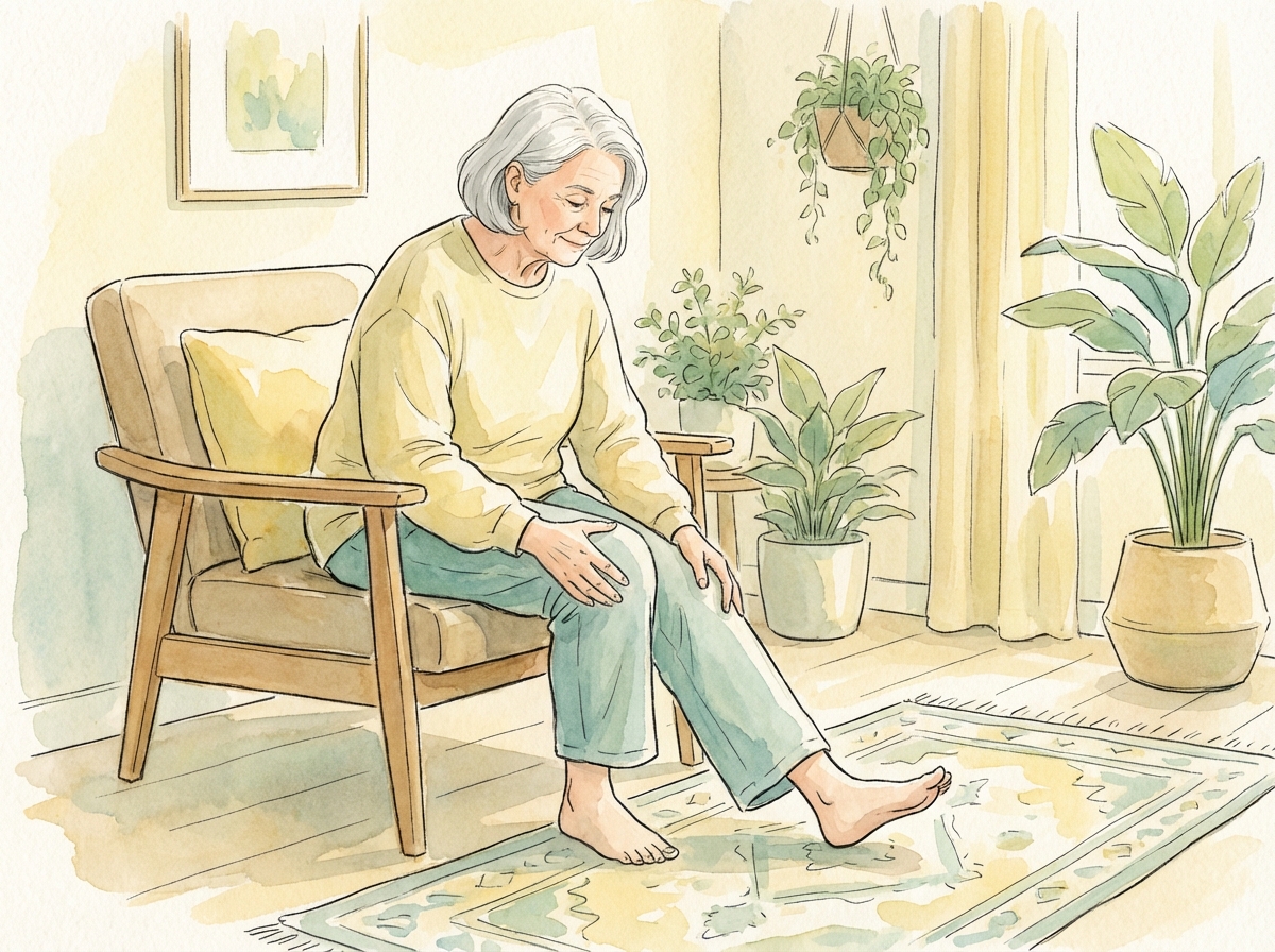 Seated Heel Slides - exercise demonstration for arthritis