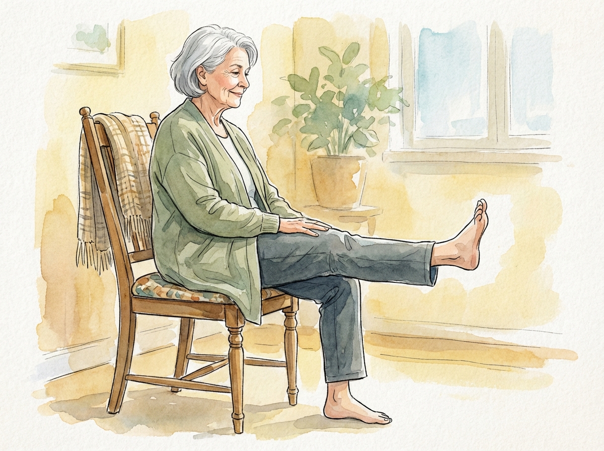 Seated Knee Extension - exercise demonstration for arthritis