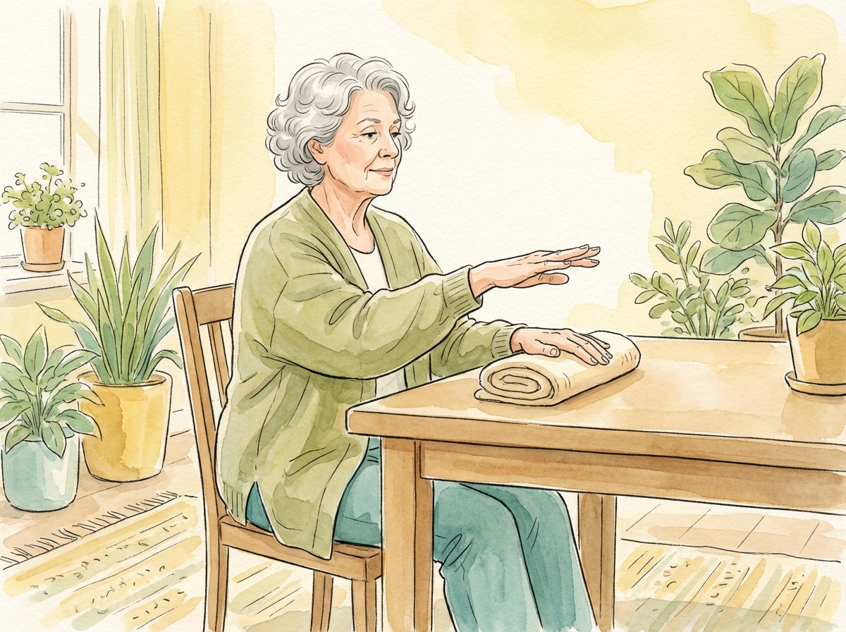 Tabletop Finger Lifts - exercise demonstration for arthritis