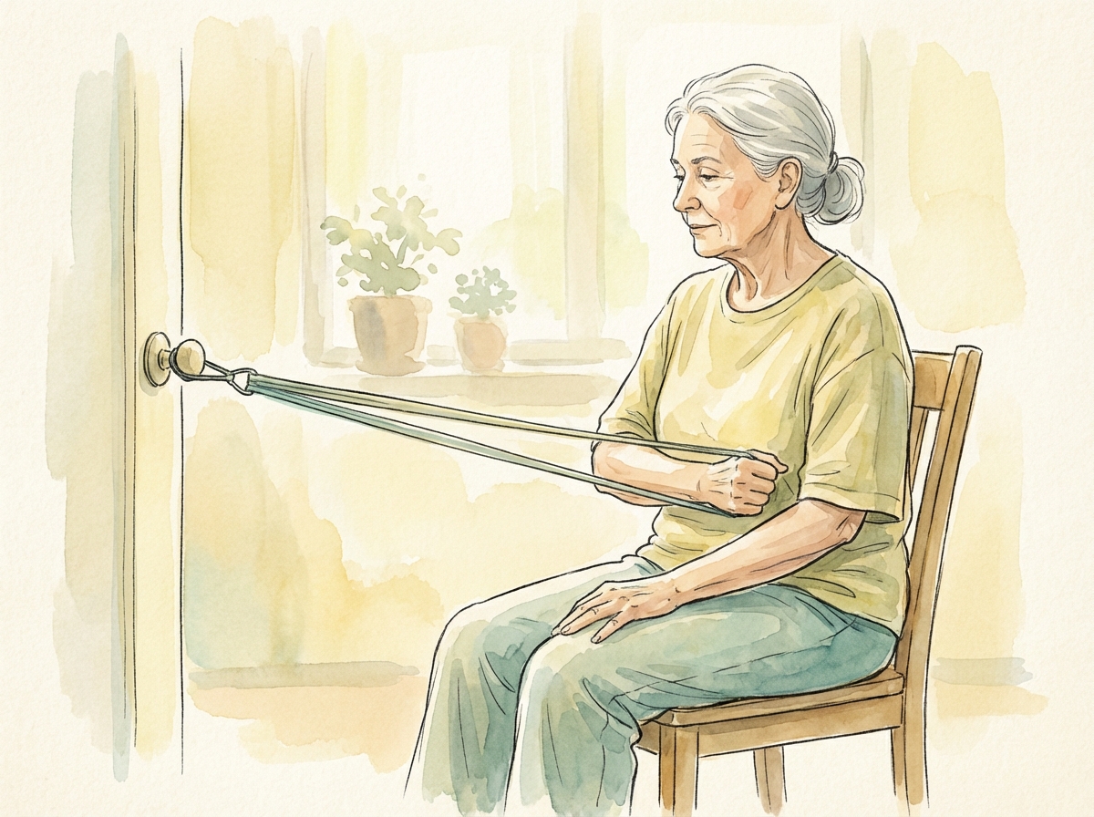 6. Internal Rotation with Band - exercise demonstration for arthritis